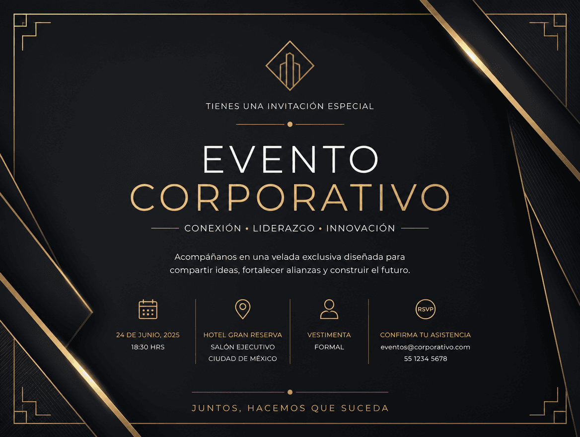 Template de convite para Corporativo