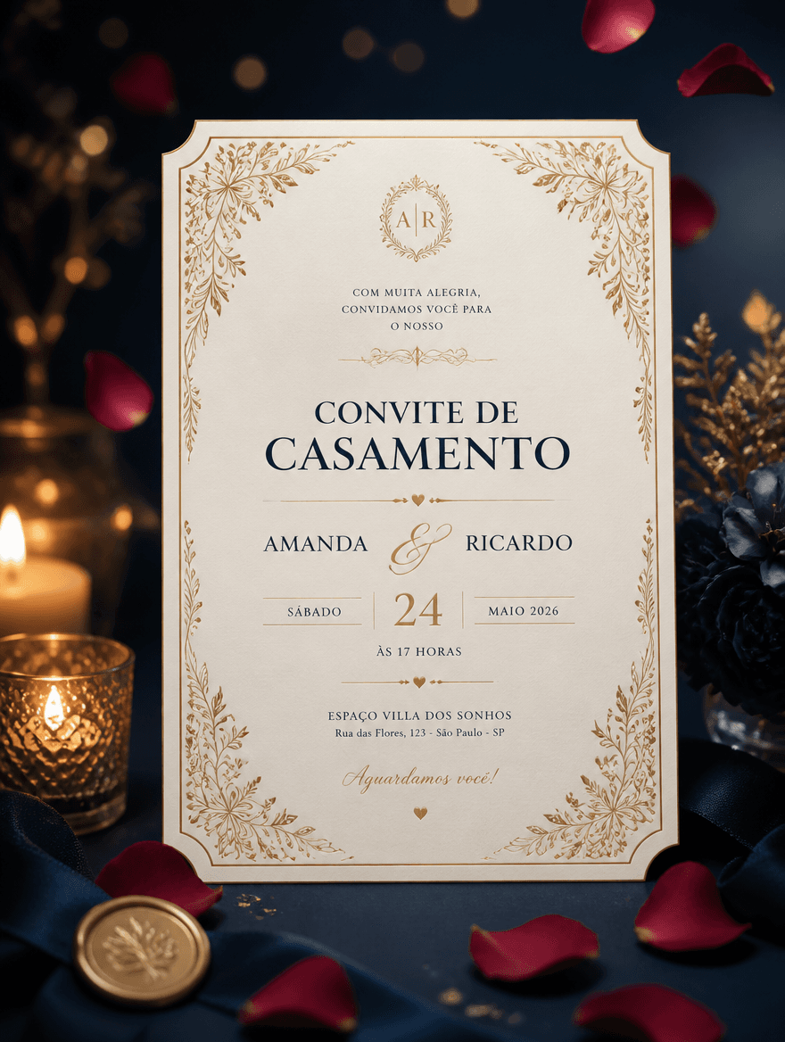 Template de convite para Casamento